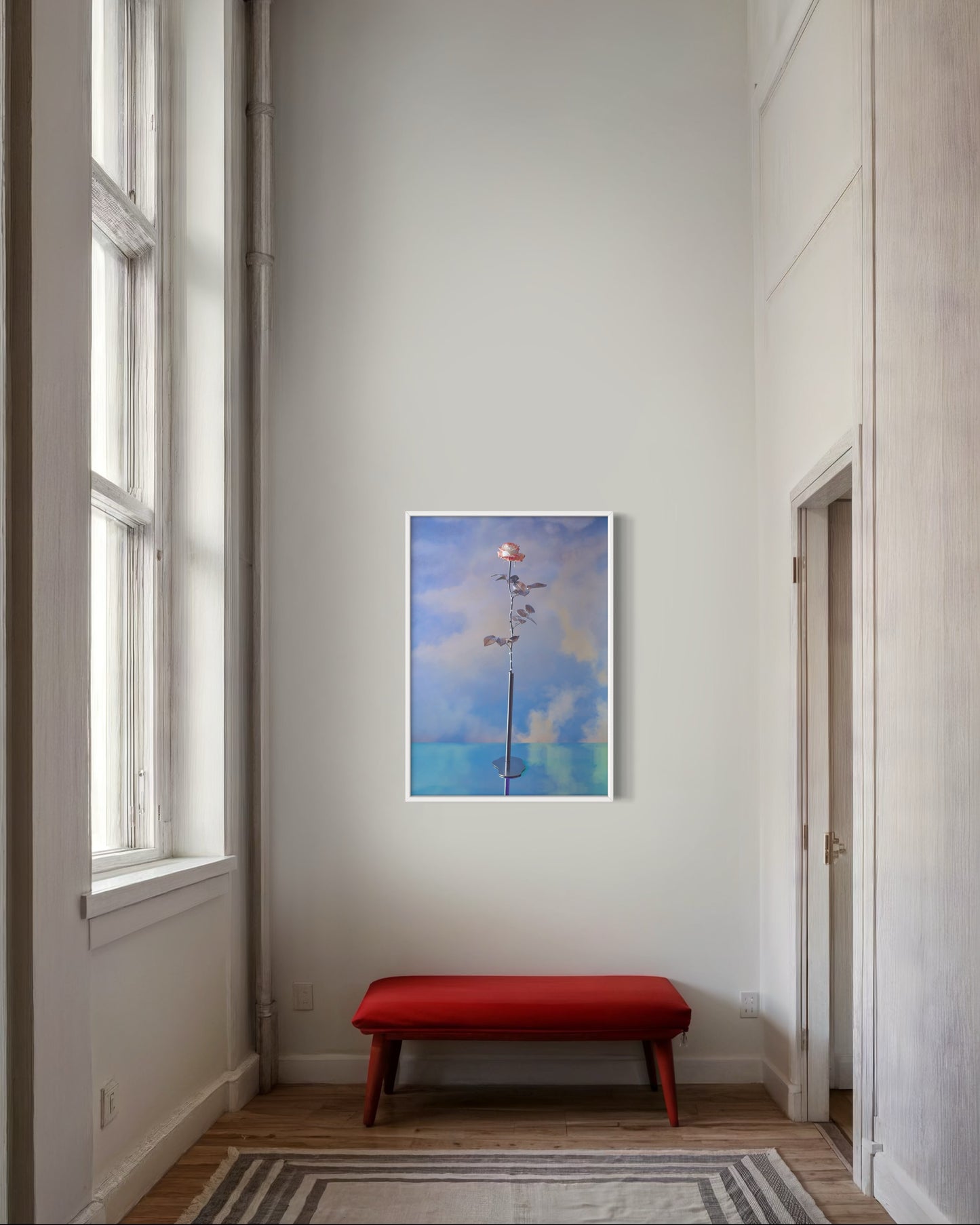 In The Clouds Fine Art Print - Single Rose Stem